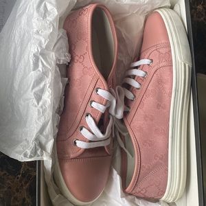 Gucci pink monogram sneakers